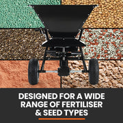 PlantCraft 160L Tow Behind Broadcast Seed and Fertiliser Spreader, 158kg Load, Heavy Duty V219-GSRTOWPCS16A