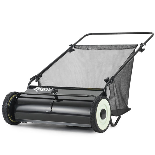 PlantCraft Push Lawn Sweeper, 26" Wide Leaf and Grass Clipping Collector V219-GSWWLKPCP26A
