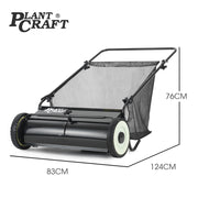 PlantCraft Push Lawn Sweeper, 26" Wide Leaf and Grass Clipping Collector V219-GSWWLKPCP26A