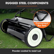 PlantCraft Push Lawn Sweeper, 26" Wide Leaf and Grass Clipping Collector V219-GSWWLKPCP26A