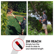 BAUMR-AG 20V SYNC Cordless Pole Saw & Hedge Trimmer Combo, 8 inch Chainsaw Pruner, Telescopic Handle, with V219-GTCCLSBMHC3A