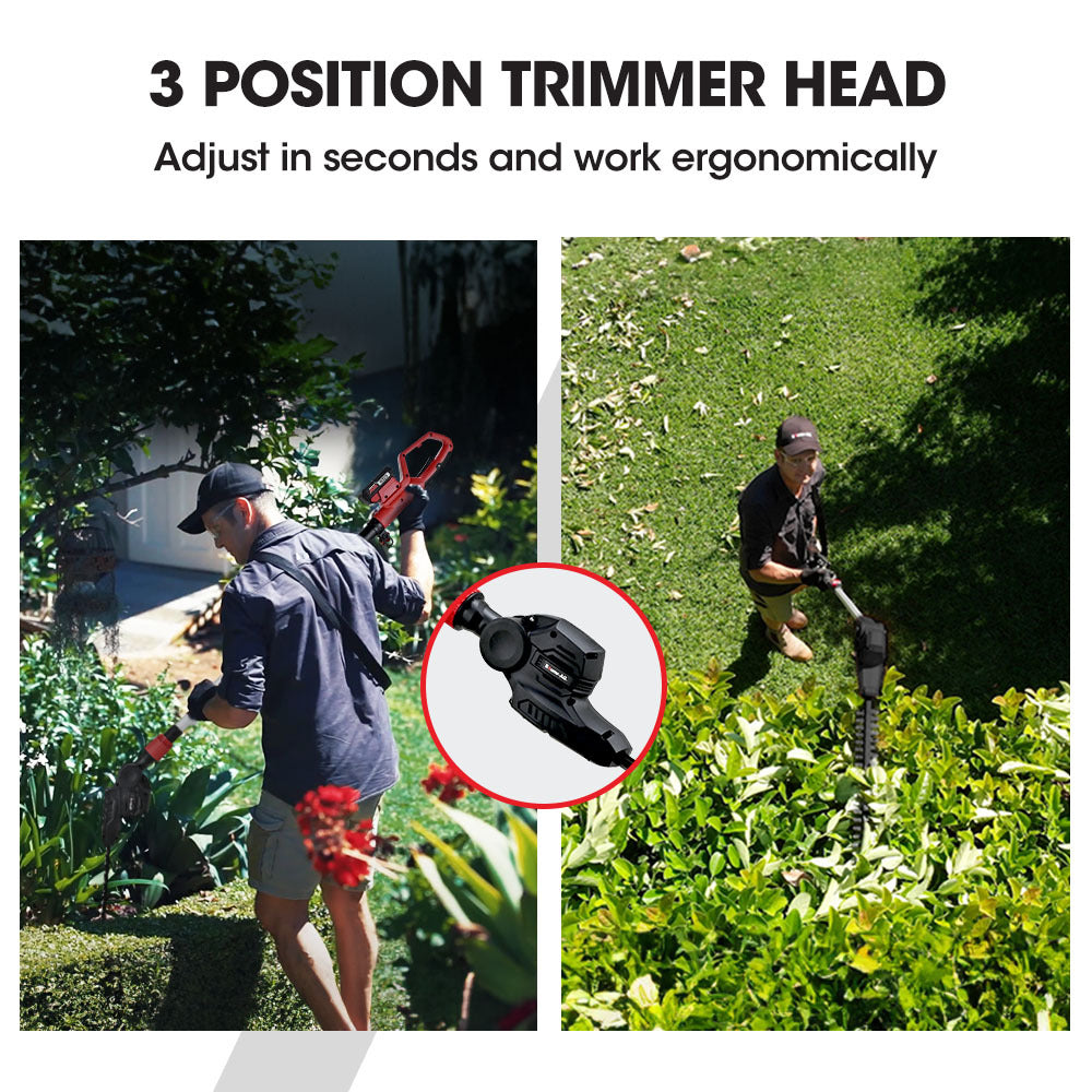 BAUMR-AG 20V SYNC Cordless Pole Saw & Hedge Trimmer Combo, 8 inch Chainsaw Pruner, Telescopic Handle, with V219-GTCCLSBMHC3A