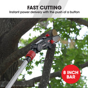 BAUMR-AG 20V SYNC Cordless Pole Saw & Hedge Trimmer Combo, 8 inch Chainsaw Pruner, Telescopic Handle, with V219-GTCCLSBMHC3A