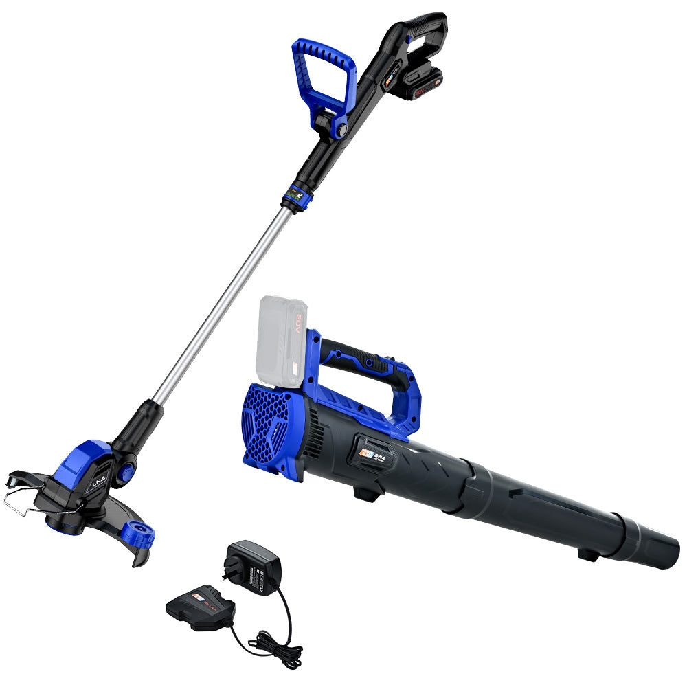 POWERBLADE 20V Leaf Blower & Line Trimmer / Edger Combo, Kit with 4.0Ah Battery & Fast Charger V219-GTCCLSPBBL2LT2A