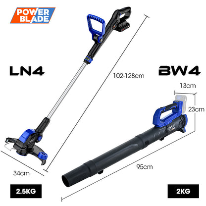 POWERBLADE 20V Leaf Blower & Line Trimmer / Edger Combo, Kit with 4.0Ah Battery & Fast Charger V219-GTCCLSPBBL2LT2A