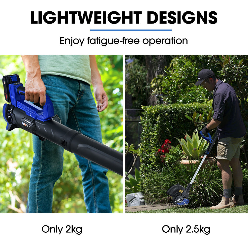 POWERBLADE 20V Leaf Blower & Line Trimmer / Edger Combo, Kit with 4.0Ah Battery & Fast Charger V219-GTCCLSPBBL2LT2A