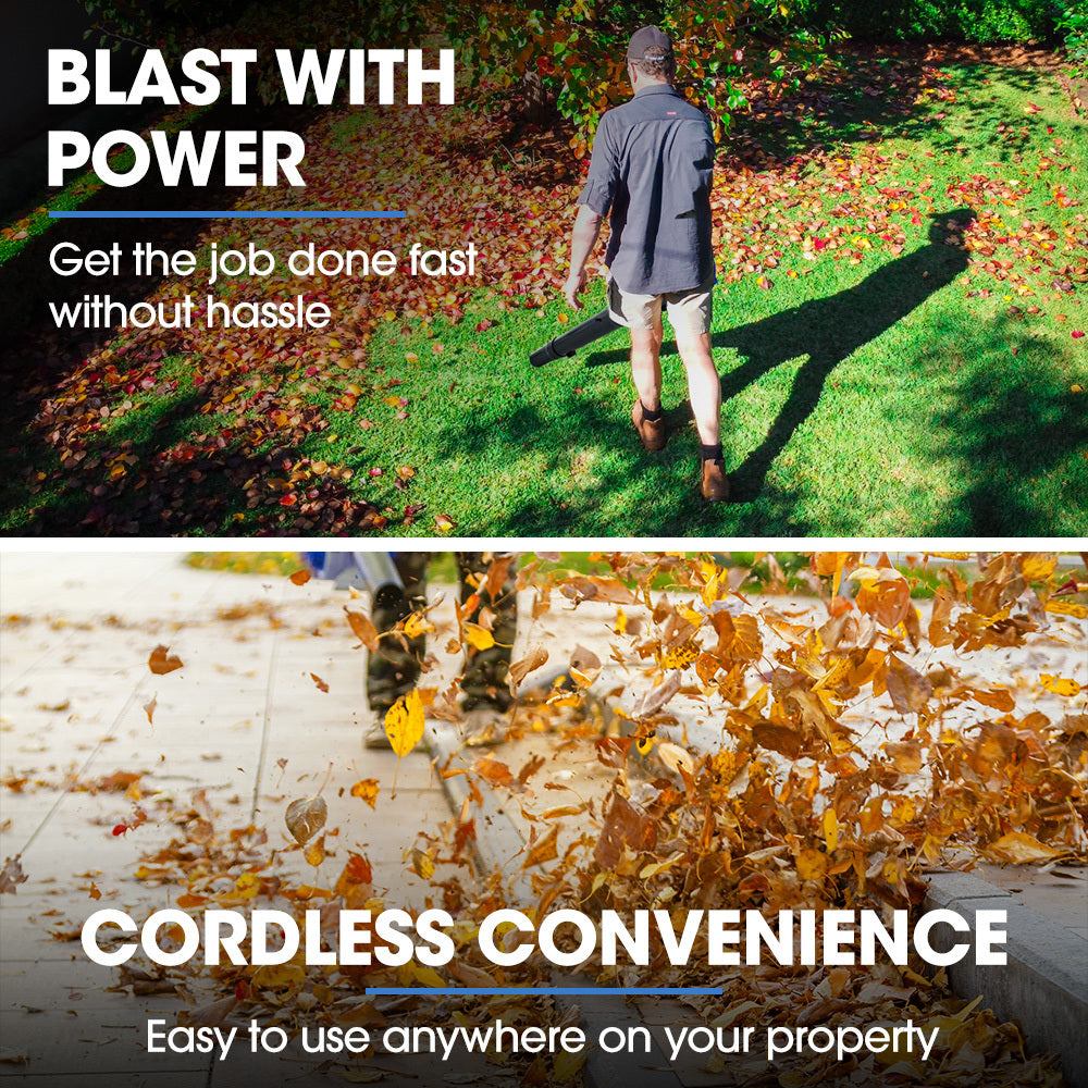 POWERBLADE 20V Leaf Blower & Line Trimmer / Edger Combo, Kit with 4.0Ah Battery & Fast Charger V219-GTCCLSPBBL2LT2A