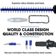 POWERBLADE 20V Cordless Pole Saw & Hedge Trimmer Combo, 8" Chainsaw Pruner & 20" Hedger, Telescopic Handle, V219-GTCCLSPBPS2PT2