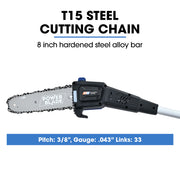POWERBLADE 20V Cordless Pole Saw & Hedge Trimmer Combo, 8" Chainsaw Pruner & 20" Hedger, Telescopic Handle, V219-GTCCLSPBPS2PT2