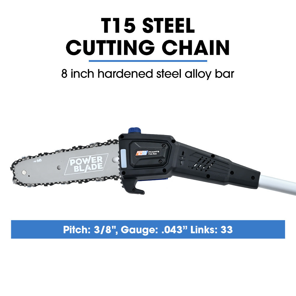 POWERBLADE 20V Cordless Pole Saw & Hedge Trimmer Combo, 8" Chainsaw Pruner & 20" Hedger, Telescopic Handle, V219-GTCCLSPBPS2PT2