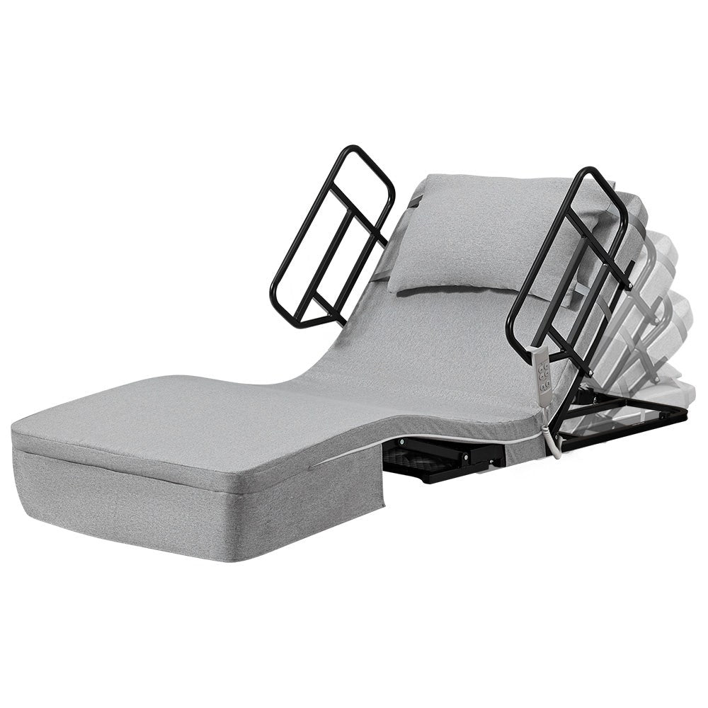 Equipmed Electric Adjustable Bed, Backrest and Leg Adjustment German-Engineered Power Lifting with Remote V219-HBRELEEQBD5A