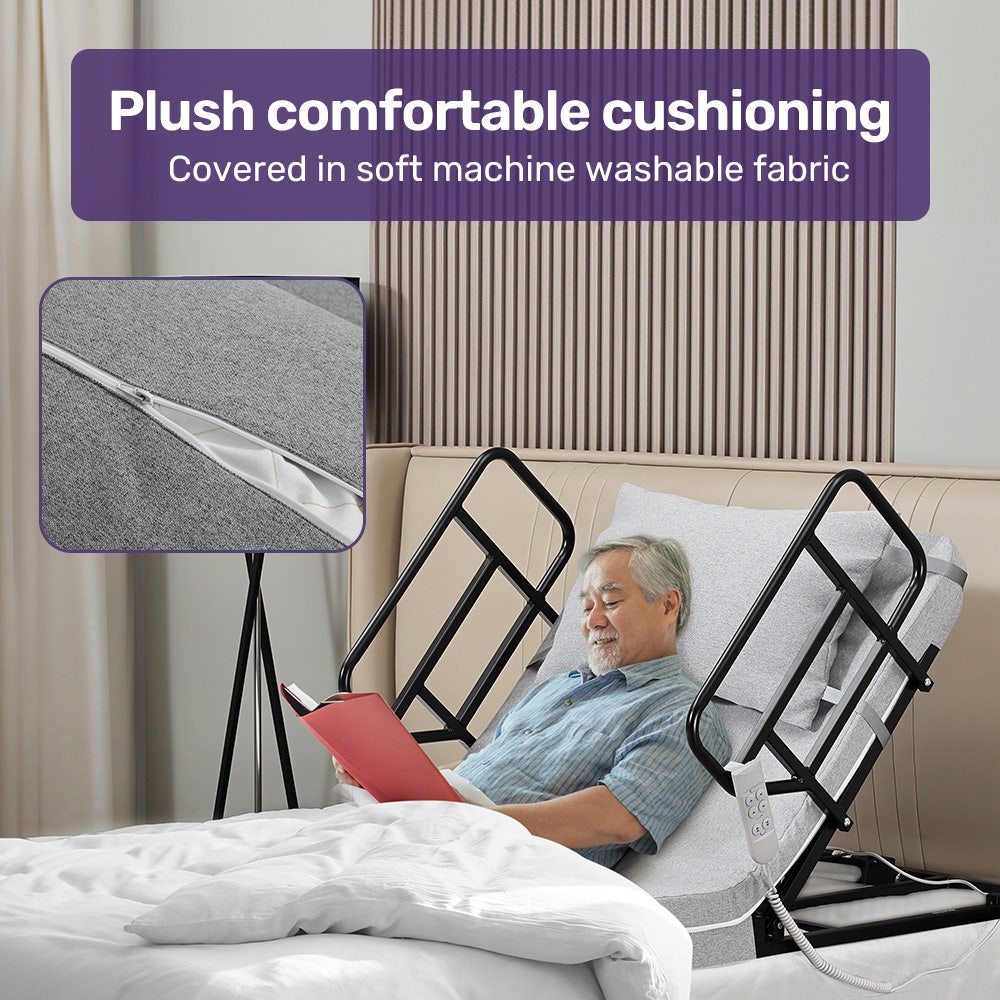 Equipmed Electric Adjustable Bed, Backrest and Leg Adjustment German-Engineered Power Lifting with Remote V219-HBRELEEQBD5A