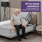 Equipmed Electric Adjustable Bed, Backrest and Leg Adjustment German-Engineered Power Lifting with Remote V219-HBRELEEQBD5A