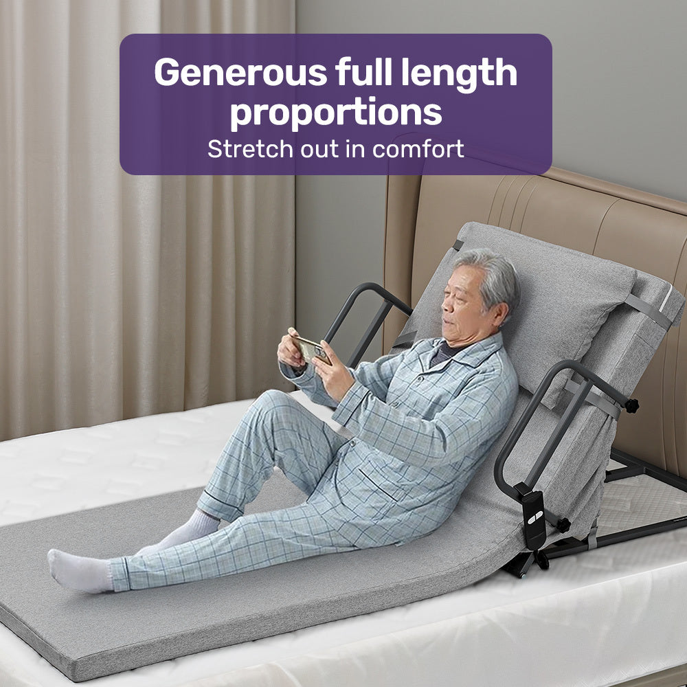 Equipmed Electric Adjustable Bed Backrest, German-Engineered Power Lifting Back Support with Remote Control, V219-HBRELEEQFL3A