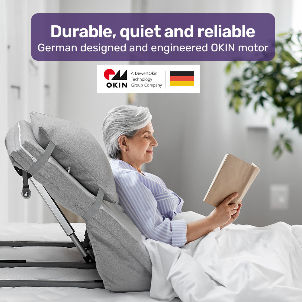 Equipmed Electric Adjustable Bed Backrest, German-Engineered Power Lifting Back Support with Remote Control, V219-HBRELEEQHL1A