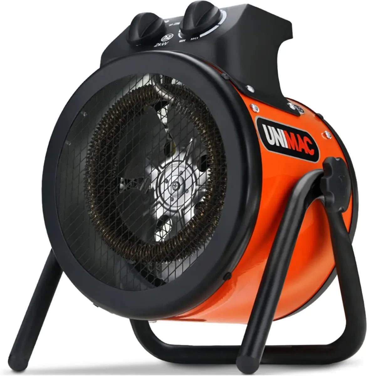 UNIMAC 2kW Industrial Electric Space Fan Heater, Tilt Angle, Fast Heating, 2 Heat Settings, Portable for V219-HEACHTUM4XCA