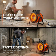 UNIMAC 2kW Industrial Electric Space Fan Heater, Tilt Angle, Fast Heating, 2 Heat Settings, Portable for V219-HEACHTUM4XCA