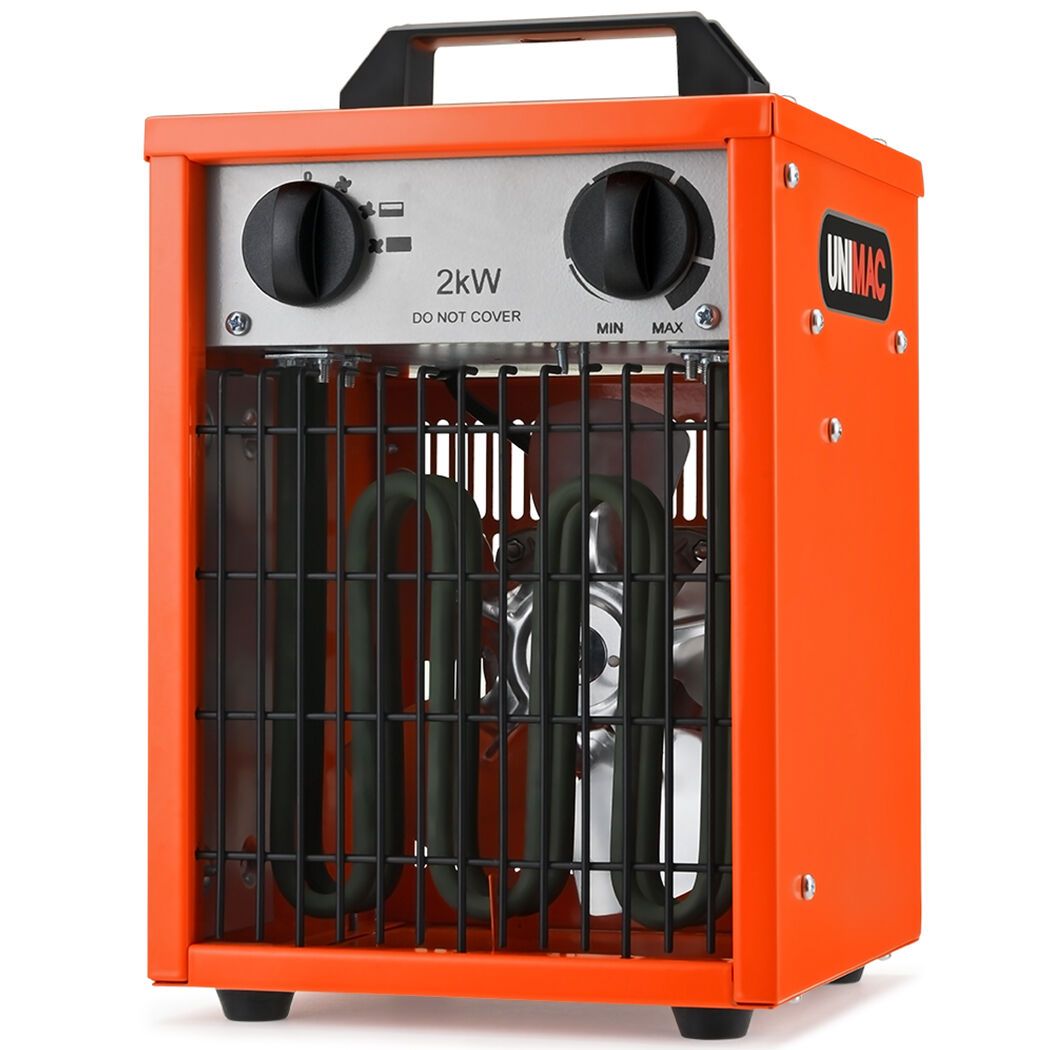 UNIMAC 2kW Industrial Electric Fan Heater, 2 Heat Settings, Fast Heating, Compact Portable Box Design for V219-HEACHTUM4XRA
