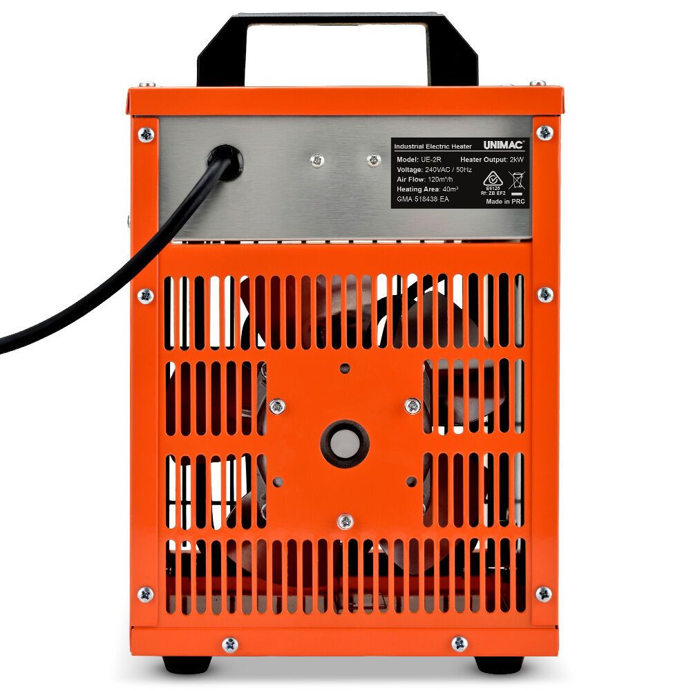UNIMAC 2kW Industrial Electric Fan Heater, 2 Heat Settings, Fast Heating, Compact Portable Box Design for V219-HEACHTUM4XRA