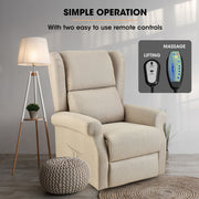 FORTIA Electric Recliner Lift Heat Chair for Elderly, Massage, Heat Therapy, Aged Care, Beige V219-HECLCRFOB3BG