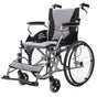 EQUIPMED Folding Aluminium Wheelchair, 20" Wheels, Park Brakes, 100kg Capacity, Grey/Black V219-HECWLCEQB2GY