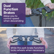 Equipmed Knee Scooter Walker, Dual Brakes - Bag - Broken Leg Ankle Foot Mobility - Crutches Alternative - V219-HELKNSEQS1KB