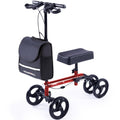 Equipmed Knee Scooter Walker, Dual Brakes - Bag - Broken Leg Ankle Foot Mobility - Crutches Alternative - Red V219-HELKNSEQS1RB