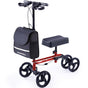 Equipmed Knee Scooter Walker, Dual Brakes - Bag - Broken Leg Ankle Foot Mobility - Crutches Alternative - Red V219-HELKNSEQS1RB