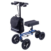 EQUIPMED Knee Scooter Walker, 10 inch Tyres Dual Brakes Bag - Broken Leg Ankle Foot Mobility - Crutches V219-HELKNSEQS2BA