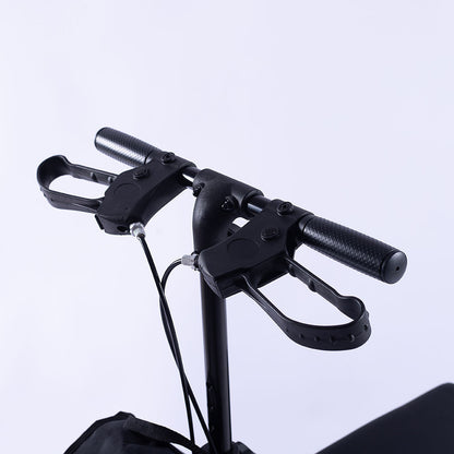 EQUIPMED Knee Scooter Walker, 10 inch Tyres Dual Brakes Bag - Broken Leg Ankle Foot Mobility - Crutches V219-HELKNSEQS2BA
