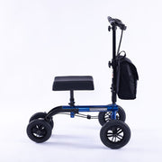EQUIPMED Knee Scooter Walker, 10 inch Tyres Dual Brakes Bag - Broken Leg Ankle Foot Mobility - Crutches V219-HELKNSEQS2BA