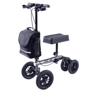 EQUIPMED Knee Scooter Walker, 10 inch Tyres Dual Brakes Bag - Broken Leg Ankle Foot Mobility - Crutches V219-HELKNSEQS2TA