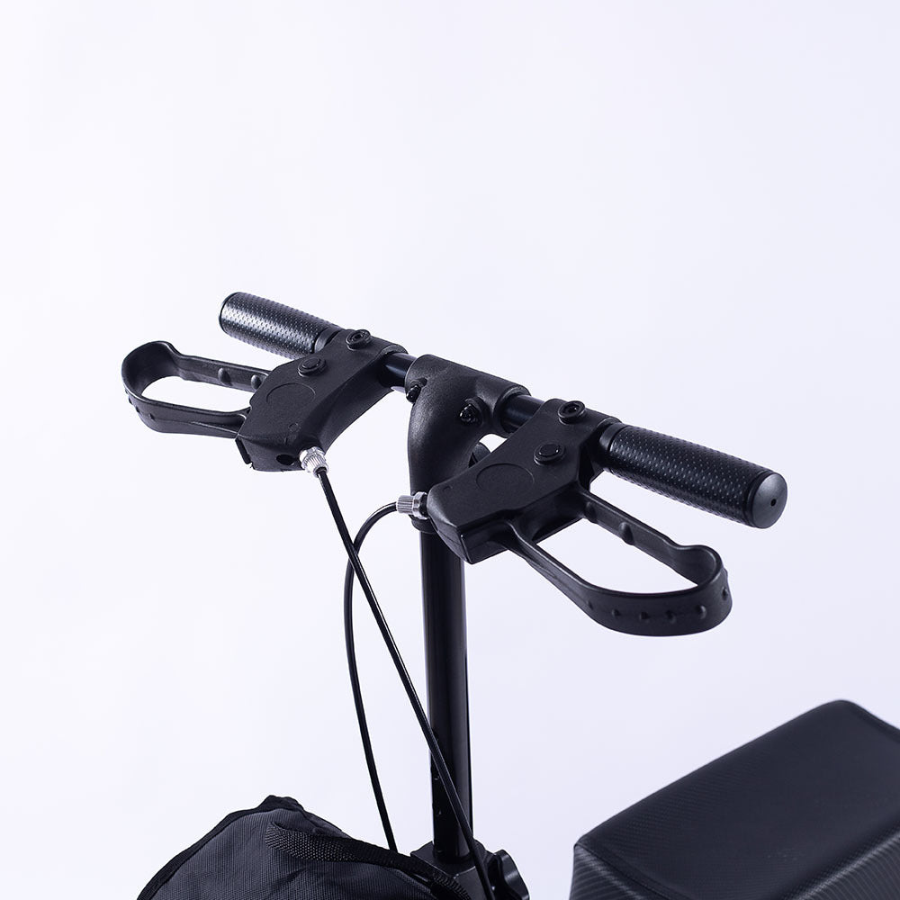 EQUIPMED Knee Scooter Walker, 10 inch Tyres Dual Brakes Bag - Broken Leg Ankle Foot Mobility - Crutches V219-HELKNSEQS2TA