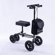 EQUIPMED Knee Scooter Walker, 10 inch Tyres Dual Brakes Bag - Broken Leg Ankle Foot Mobility - Crutches V219-HELKNSEQS2TA