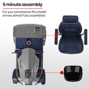 EQUIPMED Mobility Scooter, S-XXL comfortable size for all riders, 30km Max Range, 180kg capacity, Grey V219-HELMBUEQ5GYA