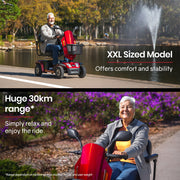 EQUIPMED VentureCruise Mobility Scooter, S-XXL comfortable size for all riders, 30km Max Range, 180kg V219-HELMBUEQ5RDA