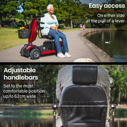 EQUIPMED VentureCruise Mobility Scooter, S-XXL comfortable size for all riders, 30km Max Range, 180kg V219-HELMBUEQ5RDA