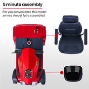 EQUIPMED VentureCruise Mobility Scooter, S-XXL comfortable size for all riders, 30km Max Range, 180kg V219-HELMBUEQ5RDA