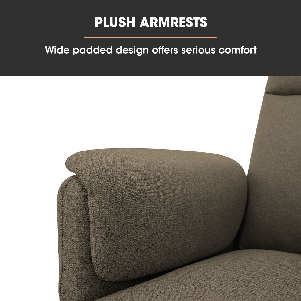 FORTIA Electric Armchair Recliner, Single Fabric Chair, Biege V219-HELMCRFO5BGA