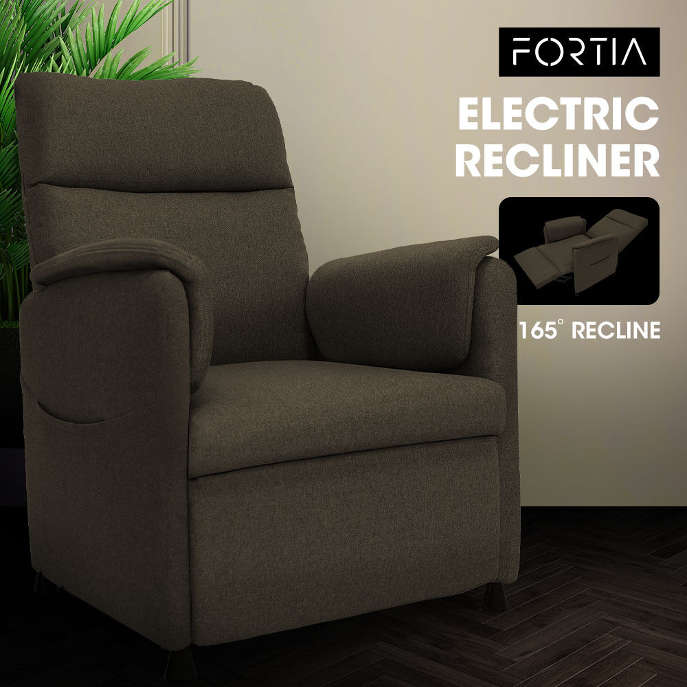 FORTIA Electric Armchair Recliner, Single Fabric Chair, Biege V219-HELMCRFO5BGA