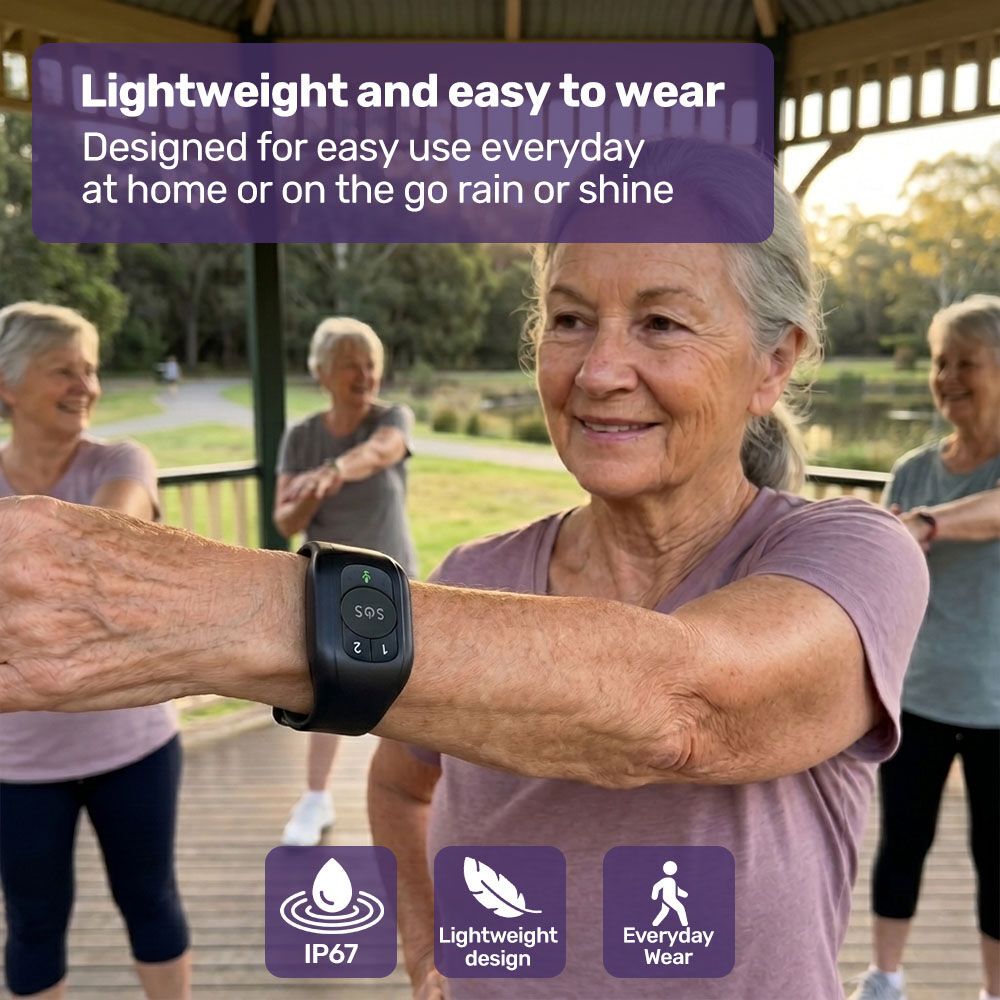 EQUIPMED GPS Fall Detection Emergency Bracelet with SOS Button, for Seniors, 2 Way Calling, Location V219-HELPMAMHPD6A