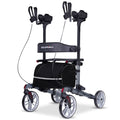 EQUIPMED Upright Rollator Walker with Forearm Rest Supports, Mobilty Aid with Seat, Grey V219-HELRLTEQU5GA