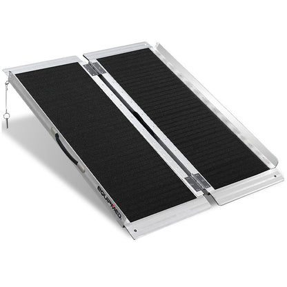 EQUIPMED 91cm Portable Folding Aluminium Access Ramp, 272kg Rated, Black Ultra-Grip, for Wheelchair, Mobility V219-HELRMPEQ09KA