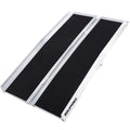 Equipmed 123cm Portable Folding Aluminium Access Ramp, 272kg Rated, Black Ultra-Grip, for Wheelchair, V219-HELRMPEQ13SA