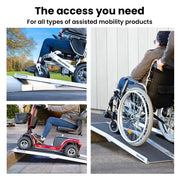 Equipmed 123cm Portable Folding Aluminium Access Ramp, 272kg Rated, Black Ultra-Grip, for Wheelchair, V219-HELRMPEQ13SA