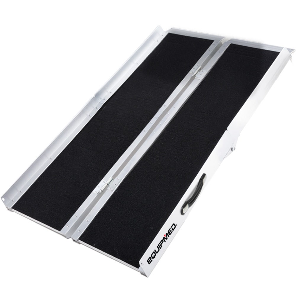 EQUIPMED 152cm Portable Folding Aluminium Access Ramp, 272kg Rated, for Wheelchair, Mobility Scooter, Rollator V219-HELRMPEQ15SA