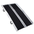 EQUIPMED 182cm Portable Folding Aluminium Access Ramp, 272kg Rated, Black Ultra-Grip, for Wheelchair, V219-HELRMPEQ18KA