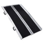 EQUIPMED 182cm Portable Folding Aluminium Access Ramp, 272kg Rated, Black Ultra-Grip, for Wheelchair, V219-HELRMPEQ18KA