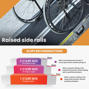 EQUIPMED 182cm Portable Folding Aluminium Access Ramp, 272kg Rated, Black Ultra-Grip, for Wheelchair, V219-HELRMPEQ18KA