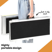 EQUIPMED 182cm Portable Folding Aluminium Access Ramp, 272kg Rated, Black Ultra-Grip, for Wheelchair, V219-HELRMPEQ18KA